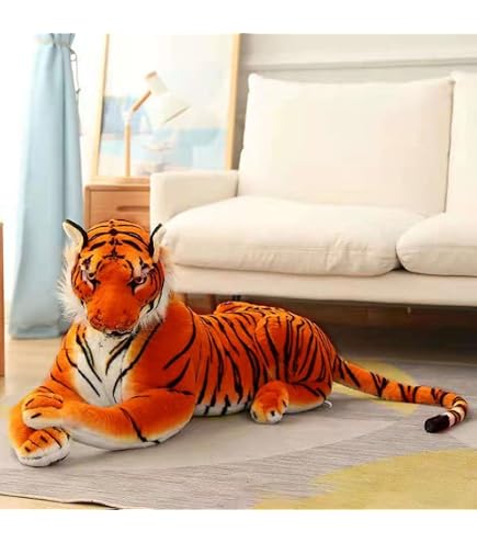 Amazon.co.jp: YQkasj 虎 ぬいぐるみ 50cm リアル ペット ブラウン